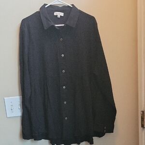 Elegant Black Peplum Long Sleeve Button up Dress Shirt